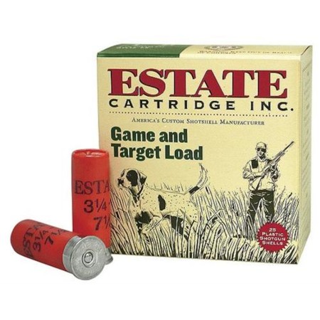 Estate Cartridge Game & Target Shotshells 12 ga 2 3/4in 3 1/4 dr Size 6 25/ct, GTL12 6