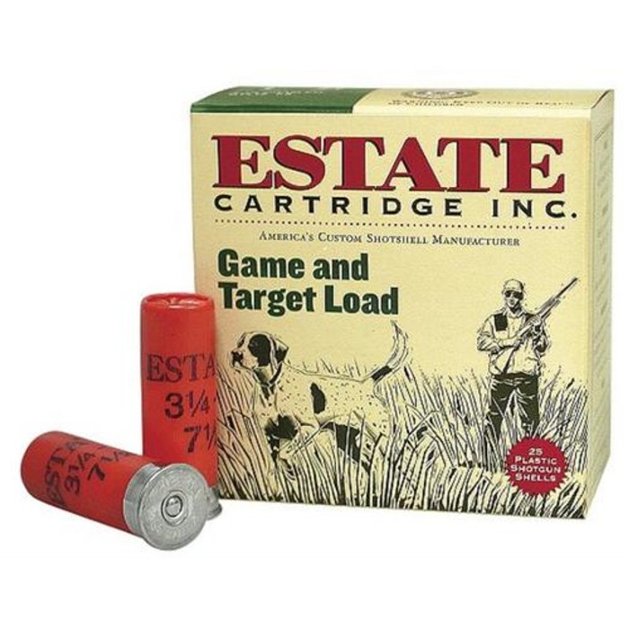 Estate Cartridge Game & Target Shotshells 12 ga 2 3/4in 3 1/4 dr Size 6 25/ct, GTL12 6