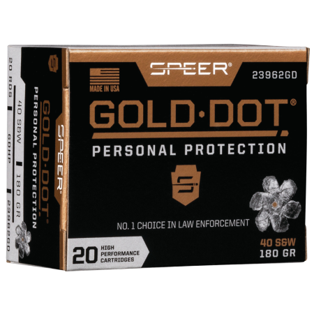 Speer Gold Dot .40 S&W, 180gr, HP - 20 Rounds [MPN: 23962GD]