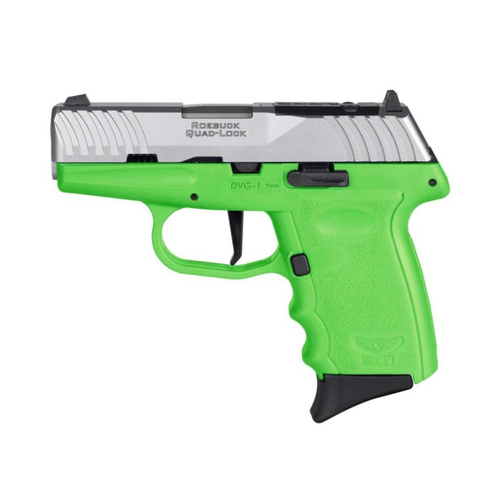 SCCY DVG-1 RDR Lime Frame/Stainless Slide 9mm 3.1â€ Barrel 10-Rounds