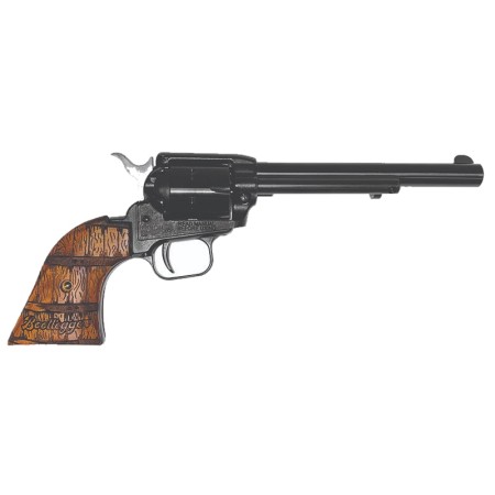 Heritage Heritage Rough Rider Bootlegger, .22Lr, 6.5" Barrel, Black, Brown Altamont Wood Grips, Ivs Exclusive RR22B6WBRN16