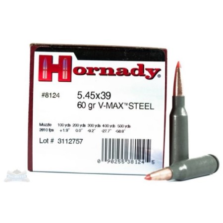 Hornady 5.45x39 60gr V-MAX Varmint Express Ammunition 20rds - 8124