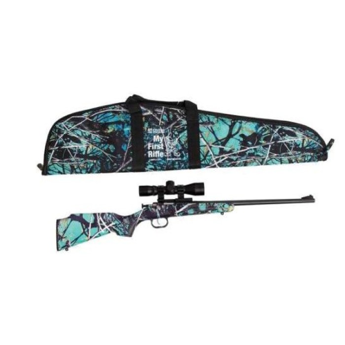 Crickett My First Rifle Package .22 Short/Long/LR Bolt Action Rifle, Muddy Girl Serenity Camo - Stylish Camo with Enhanced Accuracy - KSA2172BSC