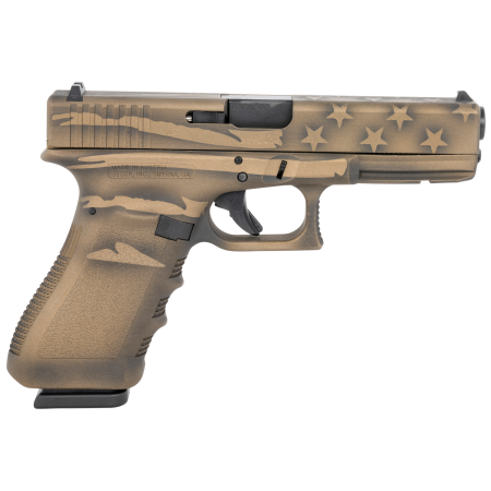 Glock PI2250204-BBBWFLAG G22 Gen3 40 S&W 4.49" 15+1 Overall Black/Coyote Battle Worn Flag Cerakote