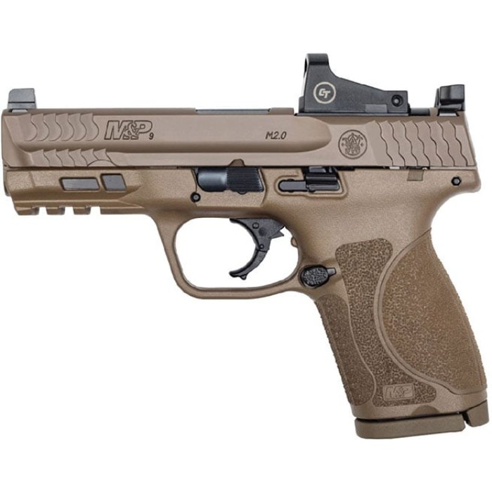 Smith & Wesson 13382 MP9 M2.0 Compact 9mm FDE Pistol with Crimson Trace Red Dot Reflex Sight