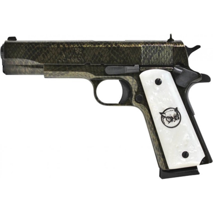 Iver Johnson Arms 1911 A1 Government .45 ACP Pistol, Water Moccasin Snakeskin Hydrographic - 1911A1 WATERMOCCASIN