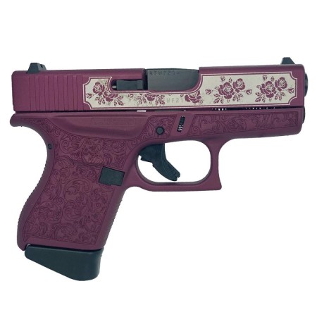 Glock 43 Gen 4 Black Cherry Roses vs Paisley 9mm 3.4" Barrel 6-Rounds