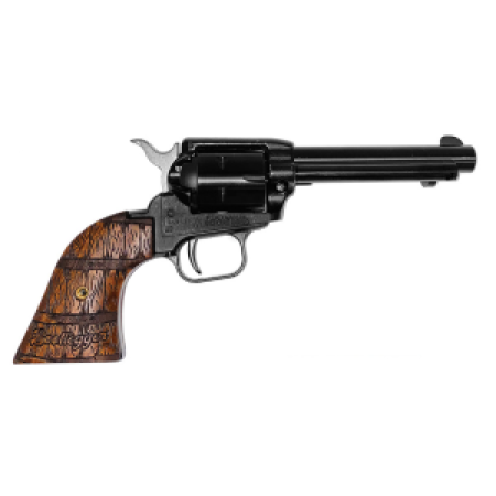 Heritage Heritage Rough Rider Bootlegger, .22Lr, 4.75" Barrel, Black, Brown Altamont Wood Grips, Ivs Exclusive RR22B4WBRN16