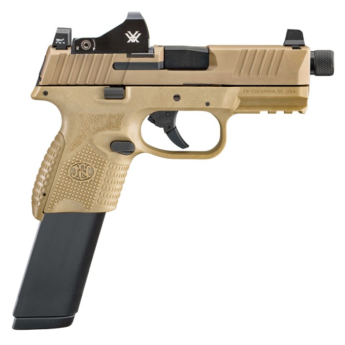 FN 509C Tactical Compact 9mm Luger 12+1/24+1 Flat Dark Earth Features Viper Red Semi Automatic Handgun