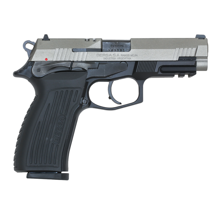 Bersa TPR9 9mm Pistol, 4.3" Barrel, Fixed Sights, Black, Silver - TPR9DT