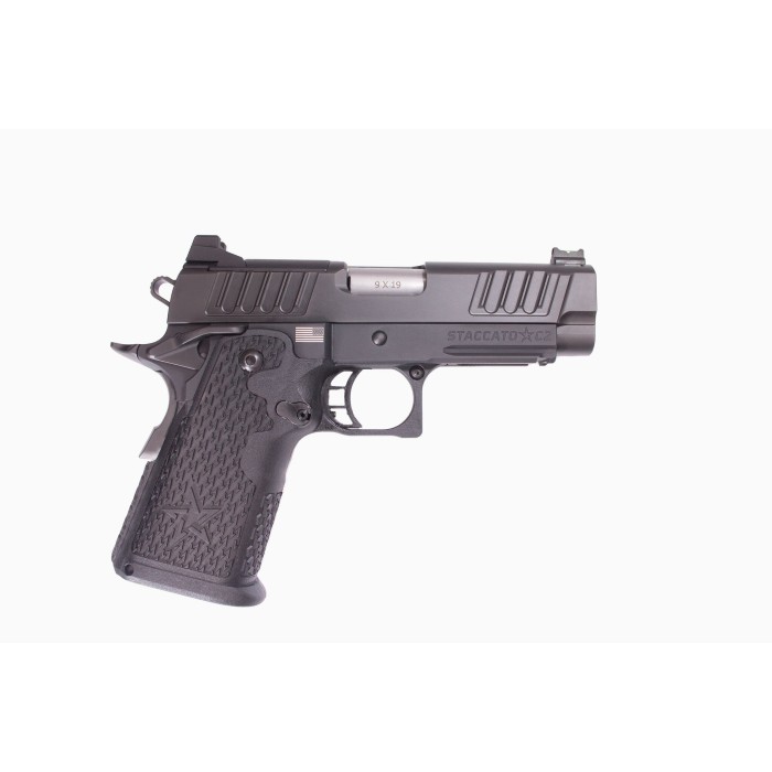 Staccato C2 Full Size Sight 9mm Luger 3.9in Anodized Diamond Like Carbon Pistol - 16+1 Rounds