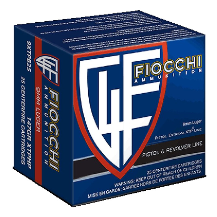 Fiocchi Hyperformance Defense 9mm Luger 147 Grain XTPHP Centerfire Pistol Ammo, 25 Rounds, 9XTPB25