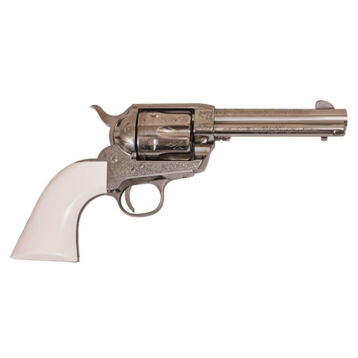 Cimarron Frontier .357 Magnum 4.75" 6rd Engraved Nickel/Ivory