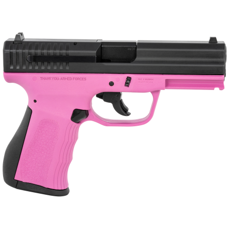 FMK 9C1G2 9mm 4" Barrel, Pink Finish, Serrated Slide ,Black Interchangeable Backstrap, 10rd