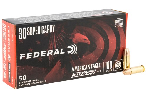 Federal American Eagle 30 Super Carry 100gr FMJ Handgun Ammo - 50 Rounds