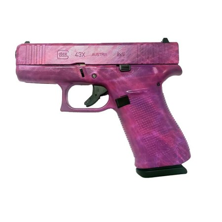 Glock 43X 9mm Luger 3.41in Pink Shattered Cerakote Pistol - 10+1 Rounds