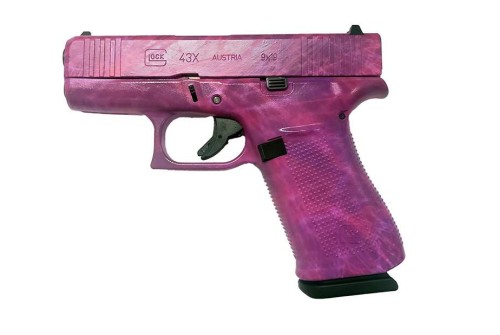 Glock 43X 9mm Luger 3.41in Pink Shattered Cerakote Pistol - 10+1 Rounds