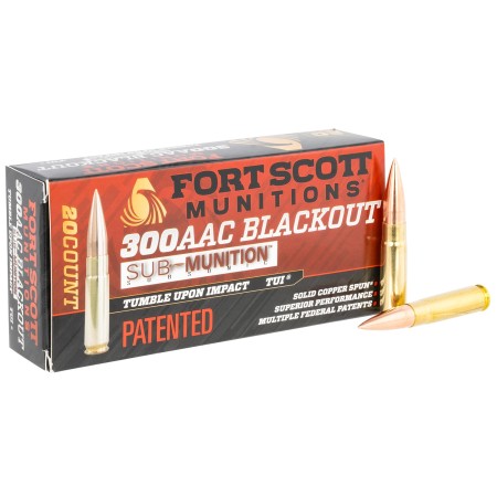 Fort Scott Munitions TUI Brass .300 AAC Blackout 190-Grain 20-Rounds SCS