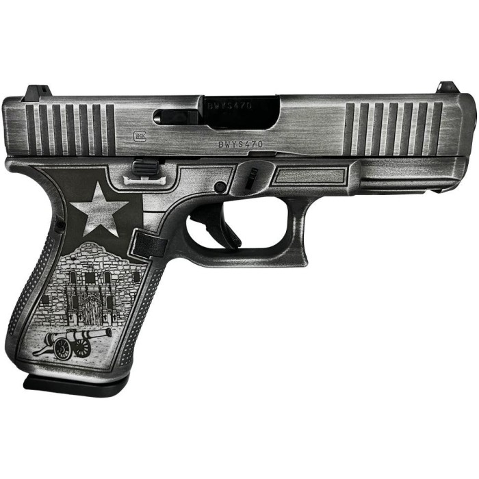 Glock G19 Gen5 9mm FXD W/Front Serrations 15RD Texas Silver