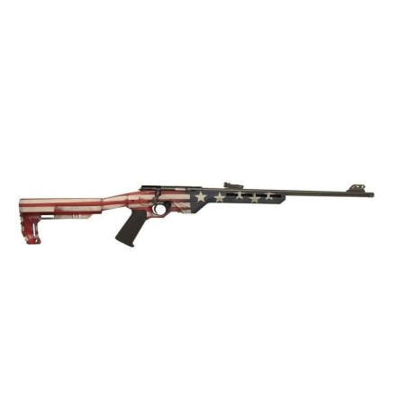 Citadel Trakr Bolt Action 22 LR, 18" Threaded Barrel, American Flag Synthetic Stock, 10rd