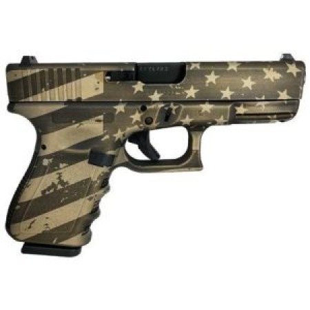 Glock 19 Gen 3 Custom "Usa Flag IN Distressed Burnt Bronze" Compact Handgun 9Mm Luger 15/Rd Magazines (2) 4.02" Barrel Usa UI19502DISFLAGBB