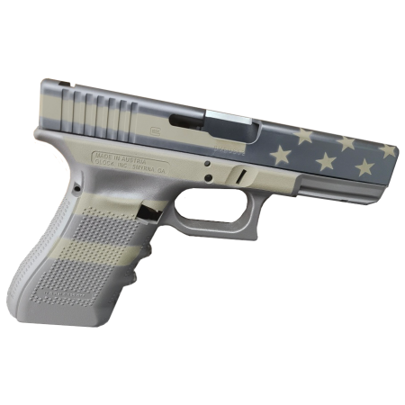 Glock 19 Gen3 9mm 4.02" Barrel, Operator Flag Cerakote Finish, Interchangeable Backstraps Grip, 15rd