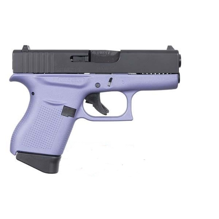 Glock G43 USA 9mm, 3.39'' Barrel, Orchid Cerakote Frame, Black Slide, 6rd