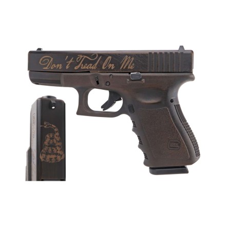 Glock 19 Don’t Tread On Me 9mm Luger 4in Burnt Bronze Battle Worn Pistol - 15+1 Rounds