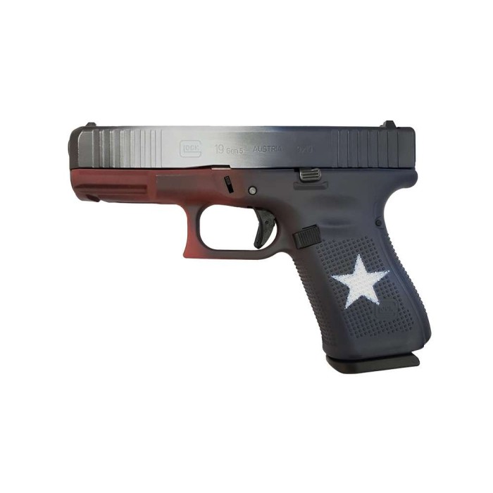 Glock 19 9mm Luger 4in Texas Flag Cerakote Pistol - 15+1 Rounds