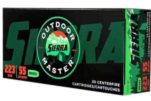 Sierra Outdoor Master Ammunition 223 Remington 55 Grain Jacketed Hollow Point 20 Rounds