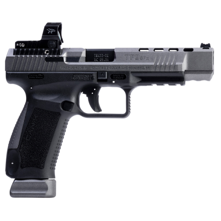 Canik TP9SFx, 9mm, 5.2" Barrel, Tungsten, 3 Dot Sights, MeCanik M02, 20rd