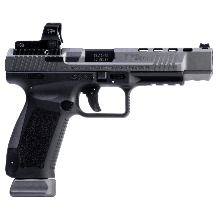 Canik TP9SFx, 9mm, 5.2" Barrel, Tungsten, 3 Dot Sights, MeCanik M02, 20rd