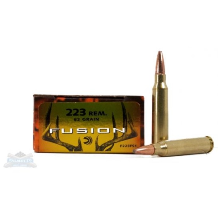 Federal 223 62gr Fusion Ammuniton 20rds - F223FS1