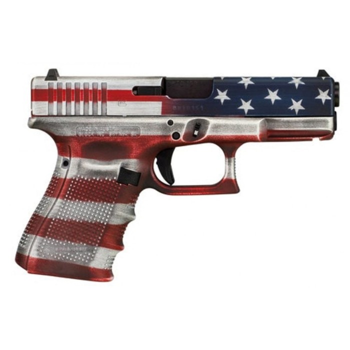 Glock 19 Gen 3 "USA Flag 4 Color" Handgun 9mm Luger 15rd Magazines 4.02" Barrel GLUI19502COLFLAG