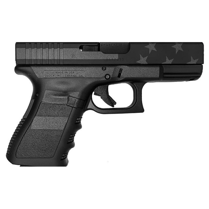 Glock Glock G19 Gen 3, 9Mm, 4.02" Barrel, Black Stealth Flag, (2) 15-Rd, US Made, Ivs Exclusive UI1950204-STEALTH