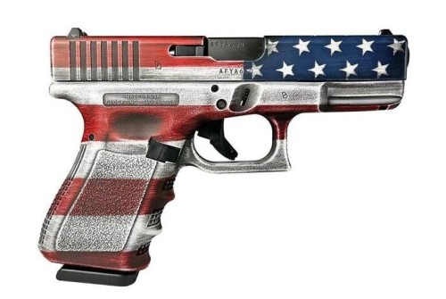 Glock 19 Gen 3 Custom "Usa Flag 4 Color" Handgun 9Mm Luger 15/Rd Magazines (2) 4.02" Barrel Austria GLPI19502COLFLAG 688099403379