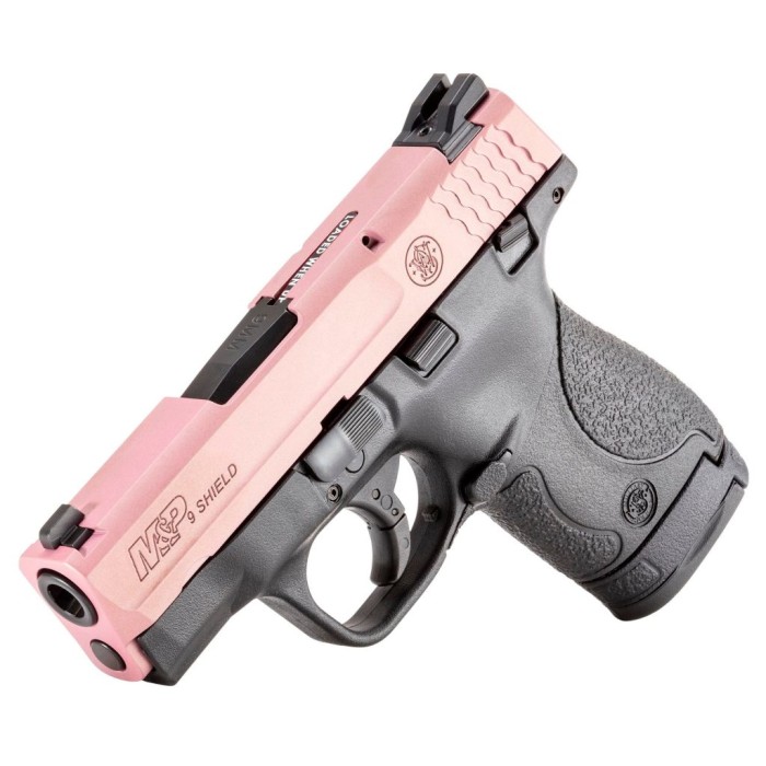 S&W M&P 9 Shield Custom "Pink Champagne" Handgun 9Mm Luger 7&8Rd Magazine 3.1" Barrel Std Sights CA Compliant 13674