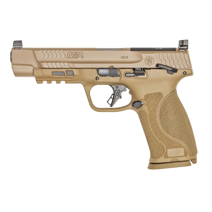 Smith & Wesson M&P9 M2.0 9mm, 5" Barrel, 17rd, FDE, Optics Ready, 3Dot Sights