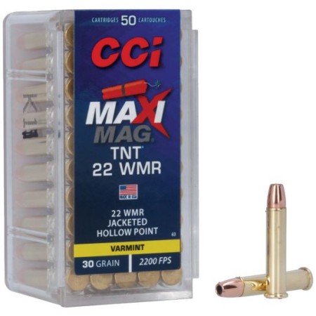 CCI Maxi-Mag TNT .22 WMR 30 gr JHP 50 Rounds Ammunition - 0063