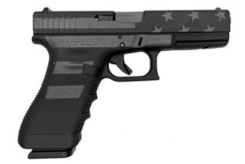 Glock Glock Glock 17 Gen 3, 9Mm, 4.49" Barrel, Black Stealth Flag, (2) 17-Rd, US Made, Ivs Exclusive UI1750204-STEALTH