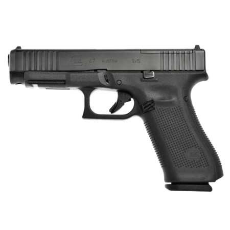 Glock 47 AUS MOS 9mm, 4.49" Barrel, 10rd, Black, Fixed Sights, Optics Ready