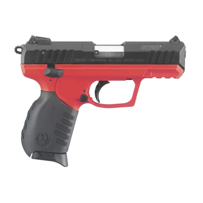 Ruger Sr22 22Lr 3.5" Blk Titanium Red AS TB 2/10 3622 736676036226