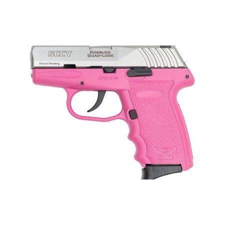 SCCY Gen3 CPX-3 .380 ACP, 3.10" Barrel Pink Finish Frame, Stainless Steel, No Manual Thumb Safety, 10rd