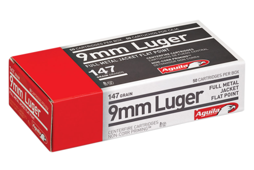 Aguila Subsonic 9mm Luger 147gr FMJ Handgun Ammo - 50 Rounds