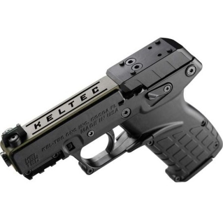 Kel-Tec P17BBLKORGRNS P17  22 LR 16+1 3.80" Black Threaded Barrel, OD Green Optic Ready/Serrated Slide, Black Polymer Frame w/Picatinny Rail, Black Polymer Grip UPC: 640832010060