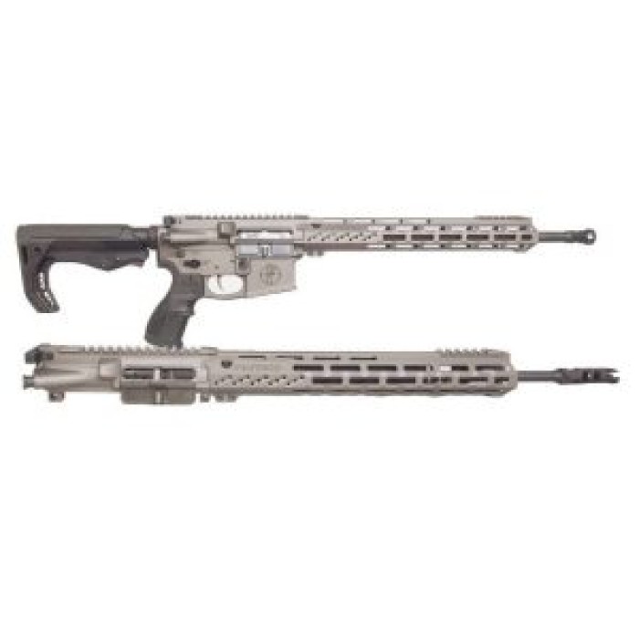 Fostech Flite Phantom Train And Shoot Combo Ar-15 Rifle - Tungsten .22 LR / 5.56 Nato 17" Cmmg Barrel (.22Lr) / 16" Faxon Barrel (5.56Nato) 13" Mach-2 Rail Fostech Tomahawk Stock Sabre Grip Installed Echo-Ar LL Trigger 6807T556A5-6882