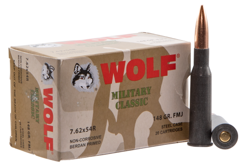 Wolf Military, Wolf Mc76254r148  Mlt 7.62x54r Fmj 148  500