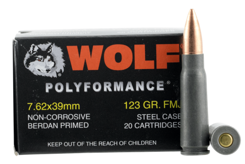 Wolf Performance 7.62x39 123 Grain Bi-Metal FMJ Steel Case Ammo Rifle Ammo - 1000 Rounds - Dirty Bird Industries