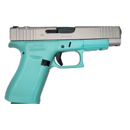 Glock Glock Glock 48 Mos, 9Mm, 4.17" Barrel, Crushed Silver/Robin's Egg Blue, 10-Rd, Ivs Exclusive PA4850204FRMOS-REBCS