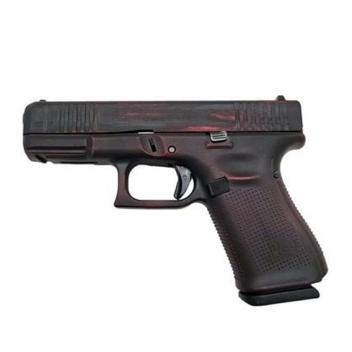 Glock 19 9mm Luger 4in Red Battleworn Cerakote Pistol - 15+1 Rounds